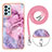 Silicone Candy Rubber Gel Fashionable Pattern Soft Case Cover with Lanyard Strap YB7 for Samsung Galaxy A23 4G