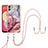 Silicone Candy Rubber Gel Fashionable Pattern Soft Case Cover with Lanyard Strap YB7 for Samsung Galaxy F04