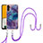 Silicone Candy Rubber Gel Fashionable Pattern Soft Case Cover with Lanyard Strap YB7 for Samsung Galaxy Quantum4 5G