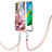 Silicone Candy Rubber Gel Fashionable Pattern Soft Case Cover with Lanyard Strap YB7 for Samsung Galaxy S21 FE 5G