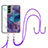 Silicone Candy Rubber Gel Fashionable Pattern Soft Case Cover with Lanyard Strap YB7 for Samsung Galaxy S22 Plus 5G