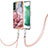 Silicone Candy Rubber Gel Fashionable Pattern Soft Case Cover with Lanyard Strap YB7 for Samsung Galaxy S23 5G