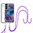 Silicone Candy Rubber Gel Fashionable Pattern Soft Case Cover with Lanyard Strap YB7 for Samsung Galaxy S23 5G