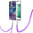 Silicone Candy Rubber Gel Fashionable Pattern Soft Case Cover with Lanyard Strap YB7 for Samsung Galaxy S23 Plus 5G