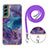 Silicone Candy Rubber Gel Fashionable Pattern Soft Case Cover with Lanyard Strap YB7 for Samsung Galaxy S24 5G