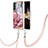 Silicone Candy Rubber Gel Fashionable Pattern Soft Case Cover with Lanyard Strap YB7 for Samsung Galaxy S24 5G