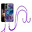 Silicone Candy Rubber Gel Fashionable Pattern Soft Case Cover with Lanyard Strap YB7 for Samsung Galaxy S24 5G