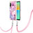 Silicone Candy Rubber Gel Fashionable Pattern Soft Case Cover with Lanyard Strap YB7 for Sony Xperia 10 IV