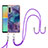 Silicone Candy Rubber Gel Fashionable Pattern Soft Case Cover with Lanyard Strap YB7 for Sony Xperia 10 IV