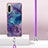 Silicone Candy Rubber Gel Fashionable Pattern Soft Case Cover with Lanyard Strap YB7 for Sony Xperia 10 IV