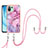 Silicone Candy Rubber Gel Fashionable Pattern Soft Case Cover with Lanyard Strap YB7 for Xiaomi Mi 11 Lite 4G