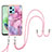 Silicone Candy Rubber Gel Fashionable Pattern Soft Case Cover with Lanyard Strap YB7 for Xiaomi Poco X5 5G Clove Purple