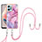 Silicone Candy Rubber Gel Fashionable Pattern Soft Case Cover with Lanyard Strap YB7 for Xiaomi Redmi Note 12 4G