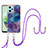 Silicone Candy Rubber Gel Fashionable Pattern Soft Case Cover with Lanyard Strap YB7 for Xiaomi Redmi Note 12 5G