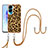 Silicone Candy Rubber Gel Fashionable Pattern Soft Case Cover with Lanyard Strap YB8 for Huawei Honor 90 Lite 5G Brown