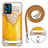 Silicone Candy Rubber Gel Fashionable Pattern Soft Case Cover with Lanyard Strap YB8 for Motorola Moto E13