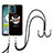 Silicone Candy Rubber Gel Fashionable Pattern Soft Case Cover with Lanyard Strap YB8 for Motorola Moto E13