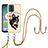 Silicone Candy Rubber Gel Fashionable Pattern Soft Case Cover with Lanyard Strap YB8 for Motorola Moto E13