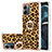Silicone Candy Rubber Gel Fashionable Pattern Soft Case Cover with Lanyard Strap YB8 for Motorola Moto G14 Brown