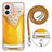 Silicone Candy Rubber Gel Fashionable Pattern Soft Case Cover with Lanyard Strap YB8 for Motorola Moto G53 5G