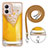 Silicone Candy Rubber Gel Fashionable Pattern Soft Case Cover with Lanyard Strap YB8 for Motorola Moto G53j 5G