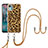 Silicone Candy Rubber Gel Fashionable Pattern Soft Case Cover with Lanyard Strap YB8 for Nokia C12