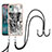 Silicone Candy Rubber Gel Fashionable Pattern Soft Case Cover with Lanyard Strap YB8 for Nokia C12