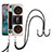 Silicone Candy Rubber Gel Fashionable Pattern Soft Case Cover with Lanyard Strap YB8 for Nokia C12