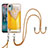 Silicone Candy Rubber Gel Fashionable Pattern Soft Case Cover with Lanyard Strap YB8 for Nokia C12