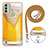 Silicone Candy Rubber Gel Fashionable Pattern Soft Case Cover with Lanyard Strap YB8 for Nokia C31