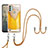 Silicone Candy Rubber Gel Fashionable Pattern Soft Case Cover with Lanyard Strap YB8 for Nokia C31