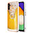 Silicone Candy Rubber Gel Fashionable Pattern Soft Case Cover with Lanyard Strap YB8 for Samsung Galaxy Jump3 5G Yellow