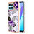 Silicone Candy Rubber Gel Fashionable Pattern Soft Case Cover Y03B for Huawei Honor 70 Lite 5G Purple