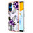 Silicone Candy Rubber Gel Fashionable Pattern Soft Case Cover Y03B for Huawei Honor X7 Purple