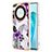 Silicone Candy Rubber Gel Fashionable Pattern Soft Case Cover Y03B for Huawei Honor X9a 5G Purple