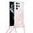 Silicone Candy Rubber Gel Fashionable Pattern Soft Case Cover Y03B for Samsung Galaxy S21 Ultra 5G Pink