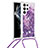 Silicone Candy Rubber Gel Fashionable Pattern Soft Case Cover Y03B for Samsung Galaxy S21 Ultra 5G Purple