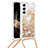 Silicone Candy Rubber Gel Fashionable Pattern Soft Case Cover Y03B for Samsung Galaxy S24 5G Gold