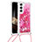 Silicone Candy Rubber Gel Fashionable Pattern Soft Case Cover Y03B for Samsung Galaxy S24 5G Hot Pink