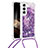 Silicone Candy Rubber Gel Fashionable Pattern Soft Case Cover Y03B for Samsung Galaxy S24 5G Purple