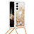 Silicone Candy Rubber Gel Fashionable Pattern Soft Case Cover Y03B for Samsung Galaxy S24 Plus 5G Gold