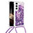 Silicone Candy Rubber Gel Fashionable Pattern Soft Case Cover Y03B for Samsung Galaxy S24 Plus 5G Purple