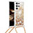 Silicone Candy Rubber Gel Fashionable Pattern Soft Case Cover Y03B for Samsung Galaxy S24 Ultra 5G Gold