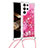 Silicone Candy Rubber Gel Fashionable Pattern Soft Case Cover Y03B for Samsung Galaxy S24 Ultra 5G Hot Pink