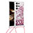 Silicone Candy Rubber Gel Fashionable Pattern Soft Case Cover Y03B for Samsung Galaxy S24 Ultra 5G Rose Gold