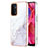 Silicone Candy Rubber Gel Fashionable Pattern Soft Case Cover Y05B for Oppo A74 5G White