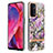 Silicone Candy Rubber Gel Fashionable Pattern Soft Case Cover Y06B for Oppo A74 5G Clove Purple