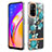 Silicone Candy Rubber Gel Fashionable Pattern Soft Case Cover Y06B for Oppo Reno5 Z 5G Cyan