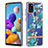 Silicone Candy Rubber Gel Fashionable Pattern Soft Case Cover Y06B for Samsung Galaxy A21s Cyan