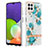 Silicone Candy Rubber Gel Fashionable Pattern Soft Case Cover Y06B for Samsung Galaxy A22 4G Cyan